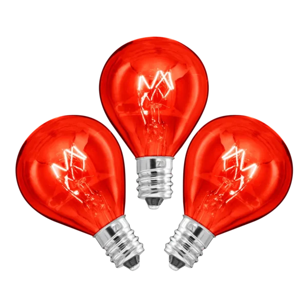 20 Watt Light Bulbs - 3 Pack - Red