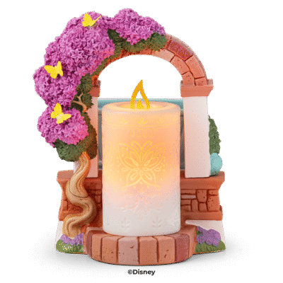 Disney Encanto – Scentsy Warmer Create a fantastical fragrance experience with a Scentsy Warmer inspired by Disney’s Encanto. Featuring nods to La Casa Madrigal and the family’s miracle candle, this stunning décor piece is full of intricate details, from the glimmering butterflies on the dry-brushed bougainvillea flowers to the faux candle’s etched butterfly design and symbolic “flame.” It’s a great addition to any casita!