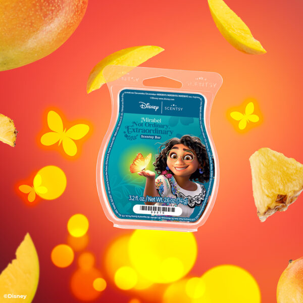 Disney Encanto - Scentsy Wax Collection Mirabel: Not Ordinary, Extraordinary — Lively pineapple, mango and passionfruit shine a bright light of hope and courage.
